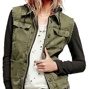 Free People Knit Hooded Army Jacket